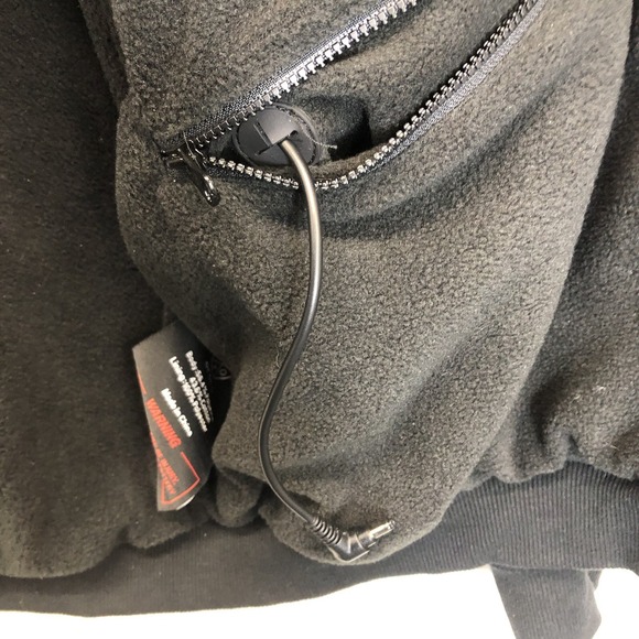 Ororo Unisex Large Black Heated Full Zip Thick Fleece Hoodie  **No battery** - Picture 5 of 10